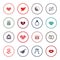 Love, marriage, engagement and Valentins day icon set