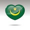 Love MAURITANIA symbol. Heart flag icon.