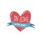 In Love with Me, Red Heart with Ribbon, Girlish Pretty Design Element with Inspirational Quote Can Be Used For Greeting