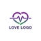 Love with Medical Pulse logo concept. Health love Creative Logo vector template