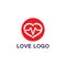 Love with Medical Pulse logo concept. Health love Creative Logo vector template