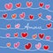 Love message with hearts entwined on blue background