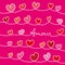 Love message with hearts entwined on pink background