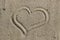 Love message on sand.