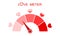 Love meter icon. Gauge measuring passion level or degree of heart health. Depth of relationships indicator. Valentines