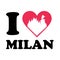 Love milan logo with dome church