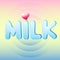 Love milk. Milk word text logo