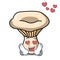 In love milk mushroom mascot cartoon