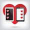 Love Mobile phone with heart chat