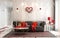 Love - modern Luxury classic interior for valentine`s day. Livin