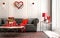 Love - modern Luxury classic interior for valentine`s day. Livin