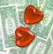 Love for money concept. Love on the calculation