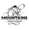 Love mountains lettering. mountain icon