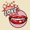 Love mouth explosion pop art design