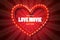 Love movie heart. Retro banner