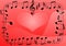 Love music heart, musical notes symbols background