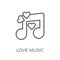 love Music linear icon. Modern outline love Music logo concept o
