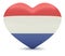 Love the Netherlands: Dutch Flag Heart 3d illustration