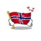 In love norway flag is flown on character pole