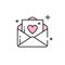 Love note line icon