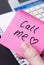 Love note in office says CALL ME