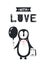 With love - nursery birthday poster with penguin and lettering in in scandinavian style. Color illustration