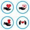 Love Offer Hand Rounded Vector Icons