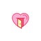 Love with opened house door Icon. Simple Heart Illustration Line Style Logo Template Design.