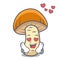 In love orange cap boletus mushroom mascot cartoon