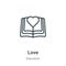 Love outline vector icon. Thin line black love icon, flat vector simple element illustration from editable literature concept