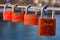 Love padlocks on bridge