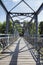 Love padlocks on Elizabeta Bridge railing on Somes River on August 21, 2018 in Cluj-Napoca.