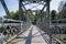 Love padlocks on Elizabeta Bridge railing on Somes River on August 21, 2018 in Cluj-Napoca.