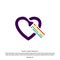 Love Paint Logo Design Concept Vector. Colorful Heart Logo Vector Template
