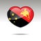 Love PAPUA NEW GUINEA symbol. Heart flag icon.