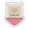 Love parchment message heart cut line