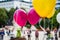 Love Party balloons with bokeh background