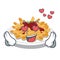 In love pasta in the a mascot shape