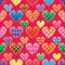 Love pattern cut colorful symmetry seamless pattern