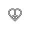 Love peace line icon