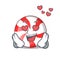 In love peppermint candy mascot cartoon