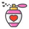 Love perfume with hearts filled outline icon