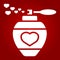 Love perfume with hearts glyph icon, valentines