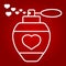 Love perfume with hearts line icon, valentines day