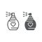 Love perfume line and glyph icon, valentine and holiday, aroma sign, vector graphics, a linear pattern on a white