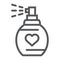 Love perfume line icon, valentine and holiday, aroma sign, vector graphics, a linear pattern on a white background, eps