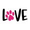 Love with pet footprint.