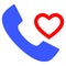 Love Phone Receiver Flat Icon