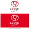 Love photography logo design. Minimal camera icon heart shaped.