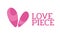 Love Piece Pink heart logo concept design